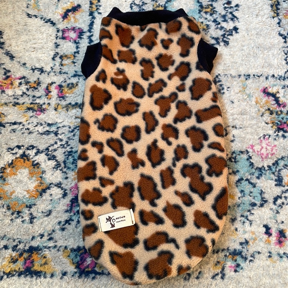 The cutest handmade cheetah print pet sweater!